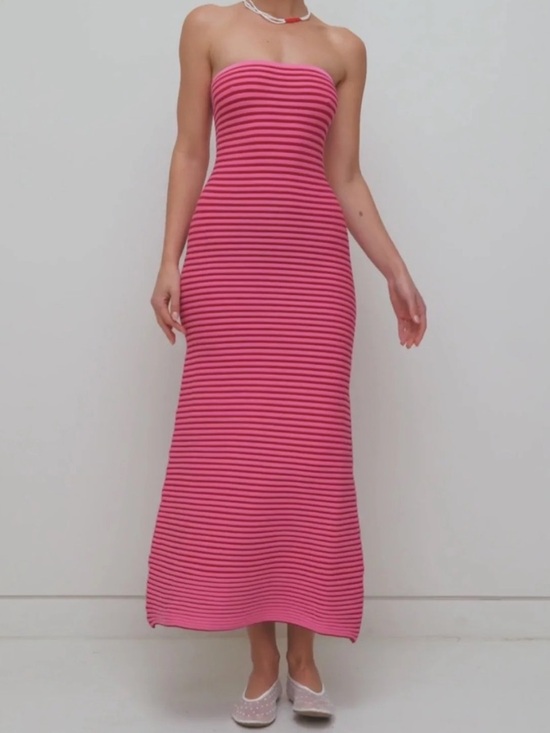 The Wolf Gang Dresses & Skirts - The wolf gang NWT sunmor knit striped tube maxi dress color candy sz m